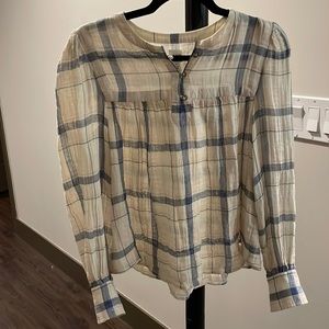 Rebecca Taylor La Vie Lurex plaid top
